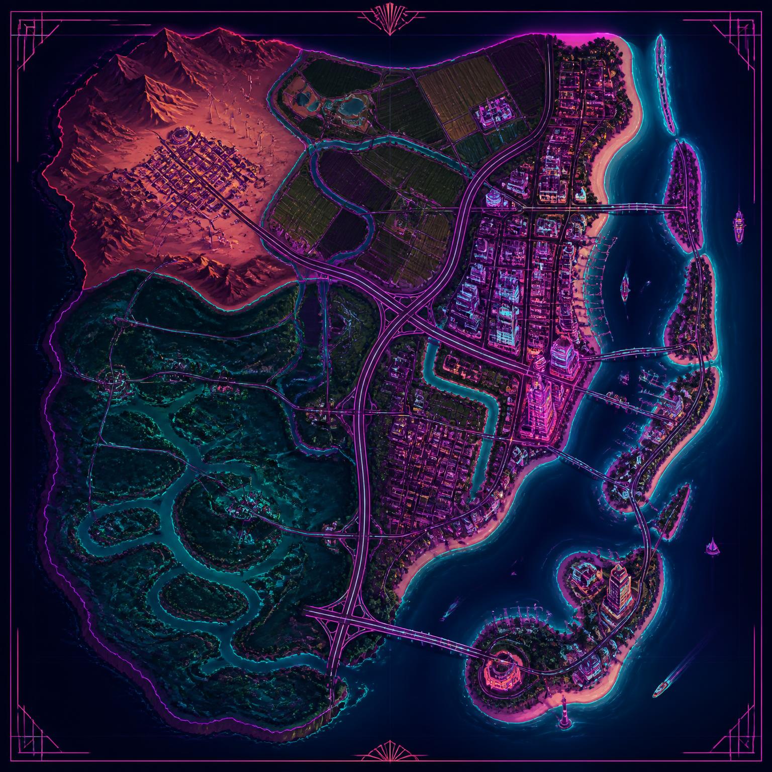 Ilustração original do mapa estilizado do estado de Leonida